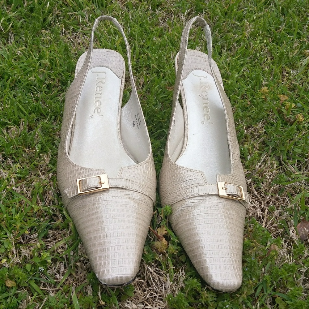 J. Renee sling-back pumps cream/pearl